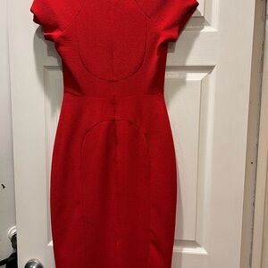 Black Halo Red Midi Dress